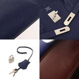 HERMES エルメス バーキン 40 オフィサー ブルーアンクル/ボルドー C刻印(2018年頃) ユニセックス トゴ ヴォースイフト ハンドバッグ Aランク 中古 銀蔵
