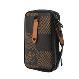 LOUIS VUITTON ルイヴィトン ダミエ ダブル フォン ポーチ NIGOコラボ ブラウン N40377 ユニセックス ダミエジャイアント ショルダーバッグ Aランク 中古 銀蔵