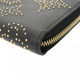 LOUIS VUITTON ルイヴィトン モノグラムアンプラント ジッピーウォレット スタッズ ノワール M82649 ユニセックス レザー 長財布 Aランク 中古 銀蔵