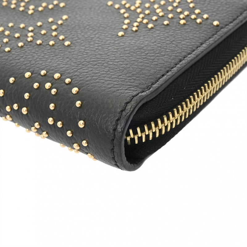 LOUIS VUITTON モノグラム ロック金具 スタッズ 長財布 中古美品 ルイヴィトン ジッピーウォレット スタッズ モノグラムアンプラント