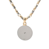 BVLGARI ブルガリ パッソドッピオ ホロスコープトップ付き ユニセックス K18イエローゴールド YG ステンレス ネックレス Aランク 中古 銀蔵