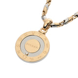 BVLGARI ブルガリ パッソドッピオ ホロスコープトップ付き ユニセックス K18イエローゴールド YG ステンレス ネックレス Aランク 中古 銀蔵