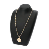 BVLGARI ブルガリ パッソドッピオ ホロスコープトップ付き ユニセックス K18イエローゴールド YG ステンレス ネックレス Aランク 中古 銀蔵
