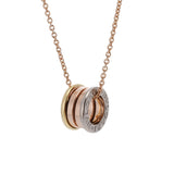 BVLGARI ブルガリ B-ZERO1 ネックレス スリーカラー レディース K18ピンクゴールド PG K18YG/K18WG ネックレス Aランク 中古 銀蔵