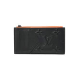 LOUIS VUITTON ルイヴィトン モノグラム シール コインカードホルダー ブラック/オレンジ M80827 メンズ レザー コインケース ABランク 中古 銀蔵