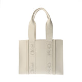 Chloe クロエ ウッディ ミディアムトート ホワイト CHC23USU353Iimage60101 ユニセックス スムースカーフ トートバッグ ABランク 中古 銀蔵