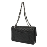 CHANEL シャネル チェーンショルダー 25cm Wフラップ ブラック A01112 レディース キャビアスキン ショルダーバッグ ABランク 中古 銀蔵