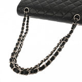CHANEL シャネル チェーンショルダー 25cm Wフラップ ブラック A01112 レディース キャビアスキン ショルダーバッグ ABランク 中古 銀蔵
