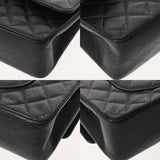 CHANEL シャネル チェーンショルダー 25cm Wフラップ ブラック A01112 レディース キャビアスキン ショルダーバッグ ABランク 中古 銀蔵