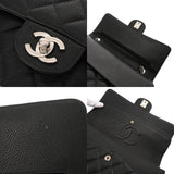 CHANEL シャネル チェーンショルダー 25cm Wフラップ ブラック A01112 レディース キャビアスキン ショルダーバッグ ABランク 中古 銀蔵