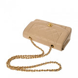 CHANEL シャネル ダイアナ チェーンショルダー 22cm ベージュ A01164 レディース ラムスキン ショルダーバッグ Bランク 中古 銀蔵