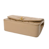 CHANEL シャネル ダイアナ チェーンショルダー 22cm ベージュ A01164 レディース ラムスキン ショルダーバッグ Bランク 中古 銀蔵