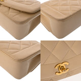 CHANEL シャネル ダイアナ チェーンショルダー 22cm ベージュ A01164 レディース ラムスキン ショルダーバッグ Bランク 中古 銀蔵