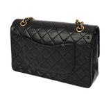 CHANEL シャネル チェーンショルダー 25cm Wフラップ ブラック A01112 レディース ラムスキン ショルダーバッグ ABランク 中古 銀蔵