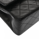 CHANEL シャネル チェーンショルダー 25cm Wフラップ ブラック A01112 レディース ラムスキン ショルダーバッグ ABランク 中古 銀蔵