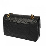 CHANEL シャネル チェーンショルダー 25cm Wフラップ ブラック A01112 レディース ラムスキン ショルダーバッグ ABランク 中古 銀蔵