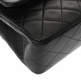 CHANEL シャネル チェーンショルダー 25cm Wフラップ ブラック A01112 レディース ラムスキン ショルダーバッグ ABランク 中古 銀蔵