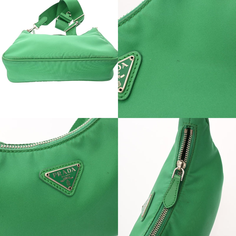 PRADA プラダ ナイロン メタルハンドル　ワンショルダーバッグ　グリーン系 プラダ Re-Edition 2005 ショルダーバッグ グリーン レディース