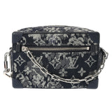 LOUIS VUITTON ルイヴィトン モノグラムタペストリー ソフトトランク ブルー M80033 レディース キャンバス トランク Aランク 中古 銀蔵