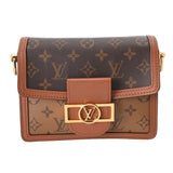 LOUIS VUITTON ルイヴィトン モノグラムリバース ドーフィーヌ MINI 旧型 ブラウン M44580 レディース モノグラムキャンバス ショルダーバッグ ABランク 中古 銀蔵