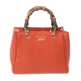 GUCCI グッチ バンブー ミニショッパー オレンジ 368823 レディース レザー ハンドバッグ ABランク 中古 銀蔵