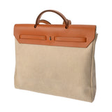 HERMES エルメス エールバッグ MM ナチュラル/エクリュ □C刻印(1999年頃) ユニセックス トワルアッシュ ヴァッシュハンター 2WAYバッグ Bランク 中古 銀蔵