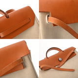 HERMES エルメス エールバッグ MM ナチュラル/エクリュ □C刻印(1999年頃) ユニセックス トワルアッシュ ヴァッシュハンター 2WAYバッグ Bランク 中古 銀蔵