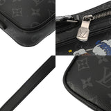 LOUIS VUITTON ルイヴィトン モノグラムエクリプス ダヌーブ PPM トランクプリント ブラック M45928 メンズ モノグラムエクリプスキャンバス ショルダーバッグ Aランク 中古 銀蔵