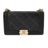 CHANEL シャネル チェーンショルダー 25 ブラック レディース レザー ショルダーバッグ ABランク 中古 銀蔵