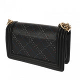 CHANEL シャネル チェーンショルダー 25 ブラック レディース レザー ショルダーバッグ ABランク 中古 銀蔵