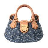 LOUIS VUITTON ルイヴィトン モノグラムデニム プリーティ ブルー M95020 レディース デニム ハンドバッグ ABランク 中古 銀蔵
