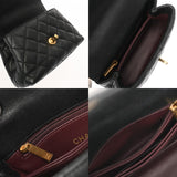 CHANEL シャネル マトラッセ ミニフラップバッグ XXS ブラック AS2215 レディース キャビアスキン ハンドバッグ ABランク 中古 銀蔵