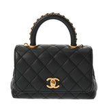 CHANEL シャネル マトラッセ ミニフラップバッグ XXS ブラック AS2215 レディース キャビアスキン ハンドバッグ ABランク 中古 銀蔵