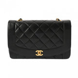 CHANEL シャネル ダイアナ 25cm チェーンショルダー ブラック A01165 レディース ラムスキン ショルダーバッグ ABランク 中古 銀蔵
