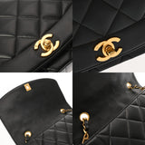 CHANEL シャネル ダイアナ 25cm チェーンショルダー ブラック A01165 レディース ラムスキン ショルダーバッグ ABランク 中古 銀蔵