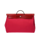 HERMES エルメス エールバッグ ジップ GM ローズメキシコ/ルージュピマン Y刻印(2020年頃) レディース トワルオフィシエ ヴァッシュハンター ハンドバッグ Aランク 中古 銀蔵