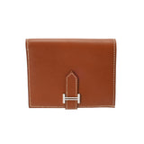 HERMES エルメス ベアンコンパクト フォープ □L刻印(2008年頃) ユニセックス ヴォーバレニア 二つ折り財布 Aランク 中古 銀蔵