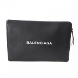 BALENCIAGA バレンシアガ ショッピングポーチ L ブラック 492467 ユニセックス レザー ポーチ Aランク 中古 銀蔵