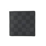 LOUIS VUITTON ルイヴィトン ダミエグラフィット ポルトフォイユマルコ 黒/グレー N62664 メンズ ダミエキャンバス 二つ折り財布 Aランク 中古 銀蔵