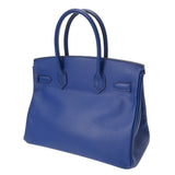 HERMES エルメス バーキン 30 ブルーエレクトリック □R刻印(2014年頃) レディース ヴォーエプソン ハンドバッグ Aランク 中古 銀蔵