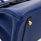 HERMES エルメス バーキン 30 ブルーエレクトリック □R刻印(2014年頃) レディース ヴォーエプソン ハンドバッグ Aランク 中古 銀蔵