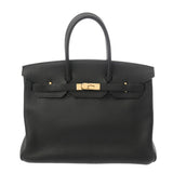 HERMES エルメス バーキン 35 ブラック □M刻印(2009年頃) ユニセックス トリヨンクレマンス ハンドバッグ Aランク 中古 銀蔵