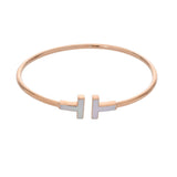 TIFFANY&Co. ティファニー Tワイヤーブレスレット ホワイトシェル レディース K18ピンクゴールド PG ブレスレット Aランク 中古 銀蔵