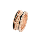 BVLGARI ブルガリ B.ZERO1 ロックリング #53 357987 12.5号 レディース K18ピンクゴールド PG セラミック リング・指輪 Aランク 中古 銀蔵