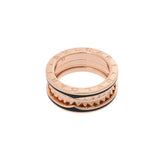 BVLGARI ブルガリ B.ZERO1 ロックリング #53 357987 12.5号 レディース K18ピンクゴールド PG セラミック リング・指輪 Aランク 中古 銀蔵