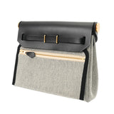 HERMES エルメス エールバッグ ジップ 20 ルトゥルネ ブラック/エクリュ K刻印(20025年頃) レディース ヴァッシュハンター/トワルミリタリー ハンドバッグ Aランク 中古 銀蔵