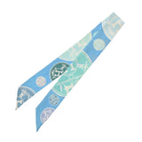 HERMES エルメス ツイリー EX LIBRIS ブルー/マルチ レディース シルク100％ スカーフ Bランク 中古 銀蔵