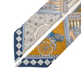 HERMES エルメス ツイリー OBJETS DE CURIOSITE ブルー/マルチ レディース シルク100％ スカーフ ABランク 中古 銀蔵