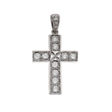 no brand ノーブランド クロス ダイヤ 1.10ct 0.04ct ユニセックス K18ホワイトゴールド WG ペンダントトップ Aランク 中古 銀蔵