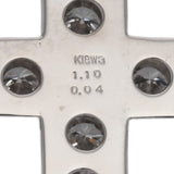 no brand ノーブランド クロス ダイヤ 1.10ct 0.04ct ユニセックス K18ホワイトゴールド WG ペンダントトップ Aランク 中古 銀蔵